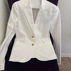 Theory White Blazer with Gold Buttons